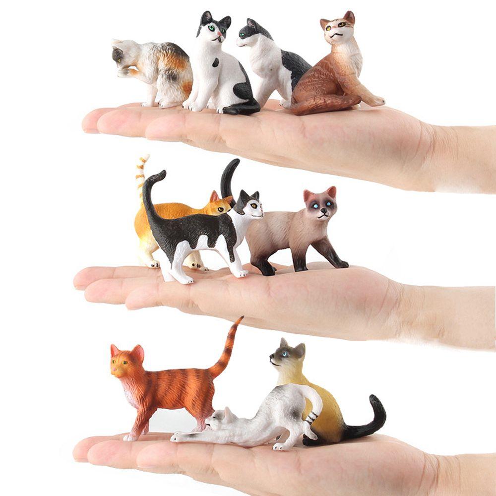 1 PC  Bonsai Ornament  House Decor Plastic Neko Figurine Mini Pet Model Simulation Animal Miniature Cat