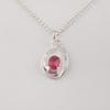 Pink Tourmaline Gemstone 925 Sterling Silver Zircon Jewelry Elegant Chain Pendant 1.4" For Gift CZP-16-4
