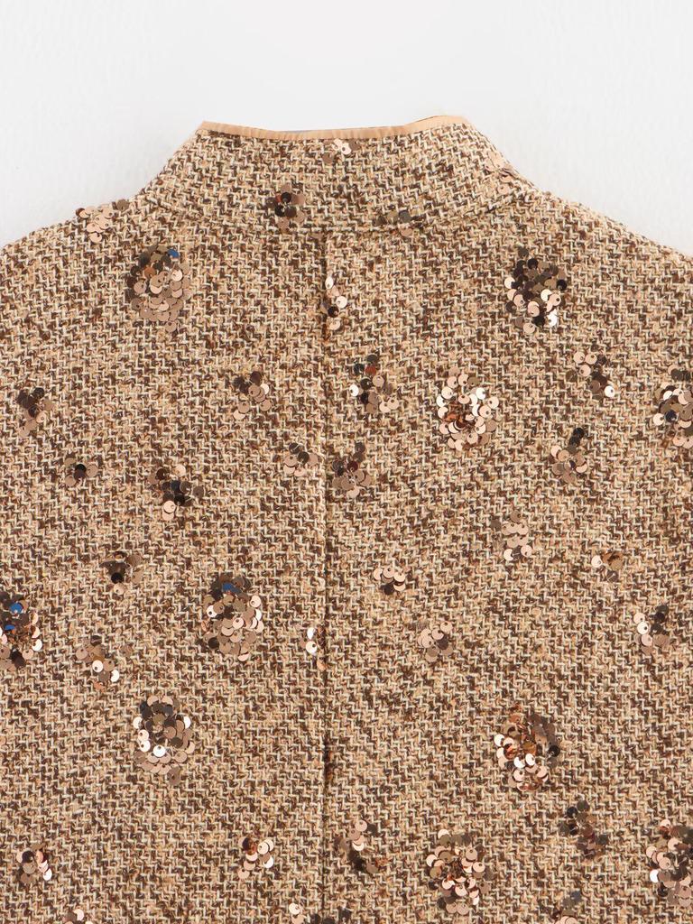 Spring 2025 Women's European & American Style Sequin Embroidered Slim Dress