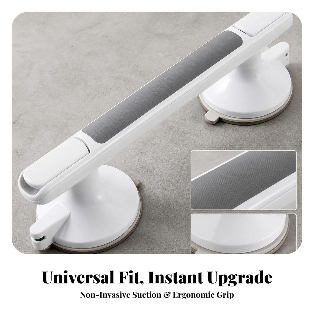 2 Pieces Suction Grab Bar Removable with Cup for Elderly