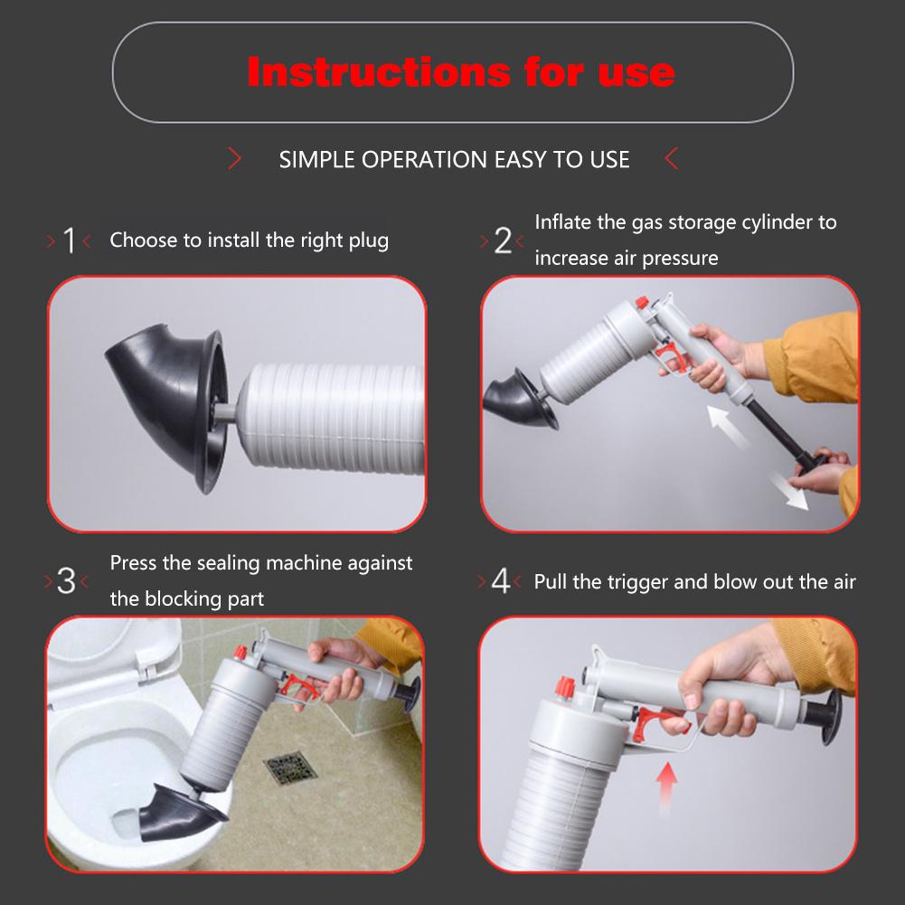 Pneumatic Pipe Plungers Powerful Manual Sink Plunger Drain Clog Remover Tool Toilet Sink Plunger Blockage Closestool Tools