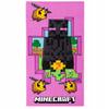 Minecraft Kids Towel 70x140 Enderman Bees Pink for the Beach
