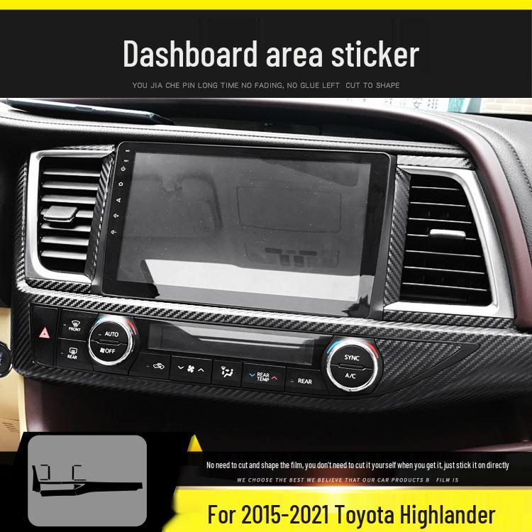 Carbon Fiber Anti-Kick Center Console Sticker for 09-21 Toyota Highlander Interior Decoration