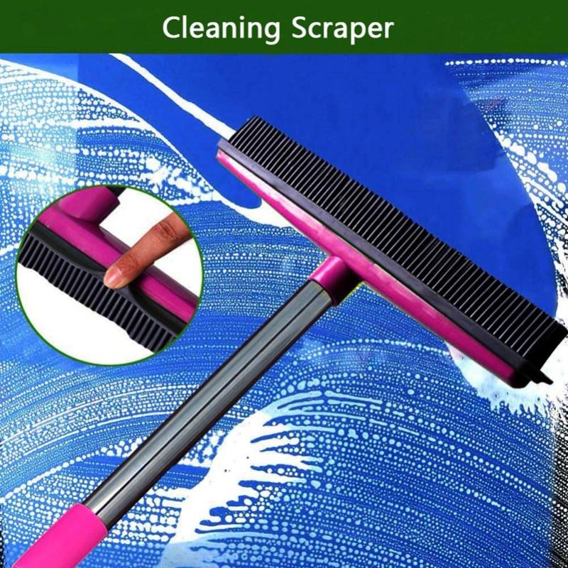 Multifunction Telescopic Floor Carpet Broom Pet Hair Dust Removal Cleaner Sweeper Cleaning ToolsPink