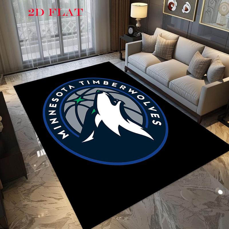 Χαλί με Εκτύπωση Λογότυπου Minnesota Timberwolves Πατάκια Δαπέδου Εκτύπωση Διακόσμηση Φοιτητικής Εστίας Τέχνη Δωματίου