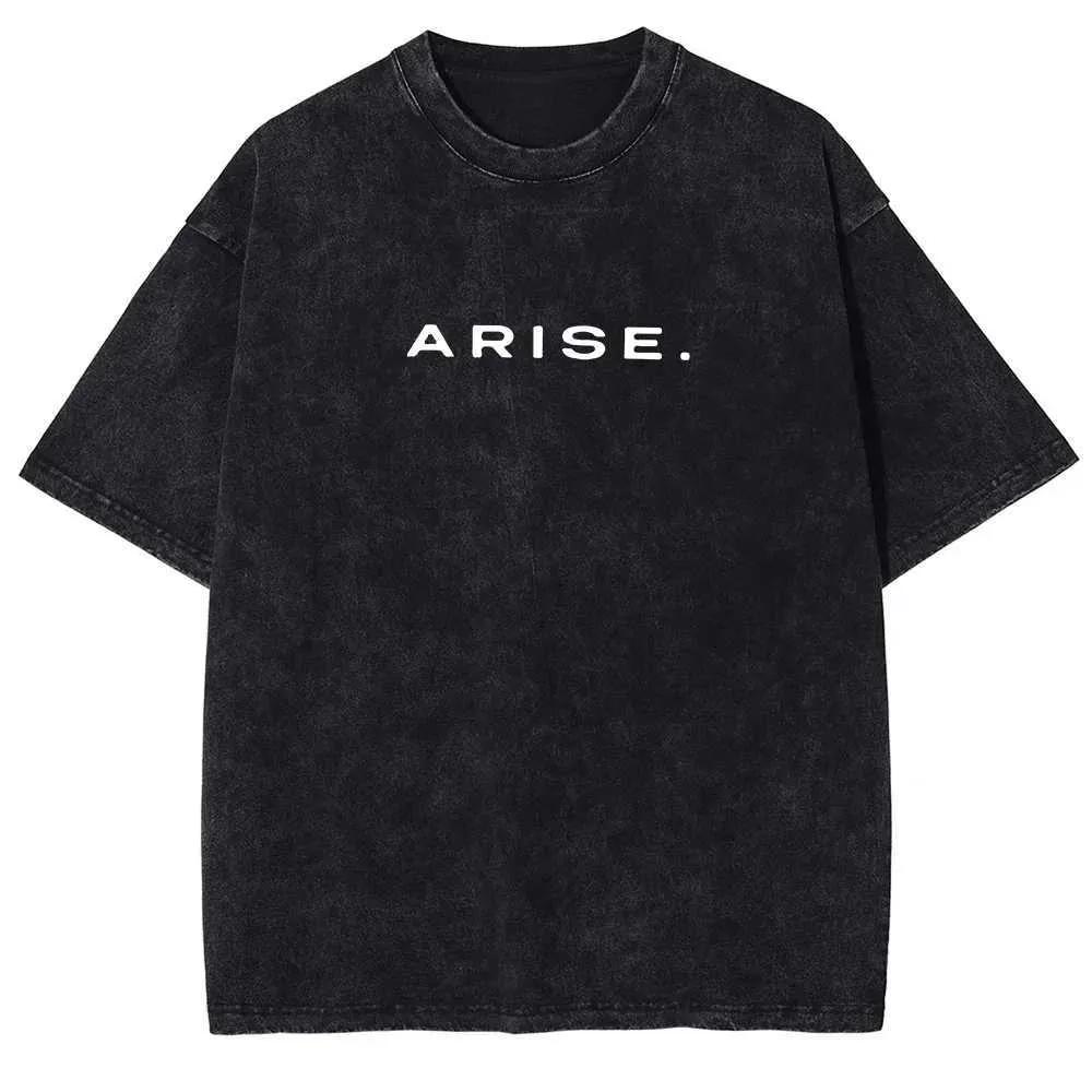 Manga ARISE Solo Leveling T-shirt Graphic T Shirt Vintage Washed Cotton Tshirts Short Sleeve Oversized Tee Men Women ClothingJ260715
