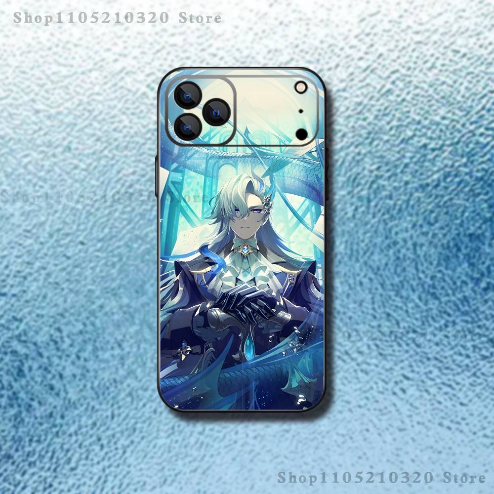 Genshin Impact N-Neuvillette Phone Case For iPhone 17,16,15,14,13,12,11,Pro,Max,Plus,E,SE4,Air,Mini Black Soft Funda