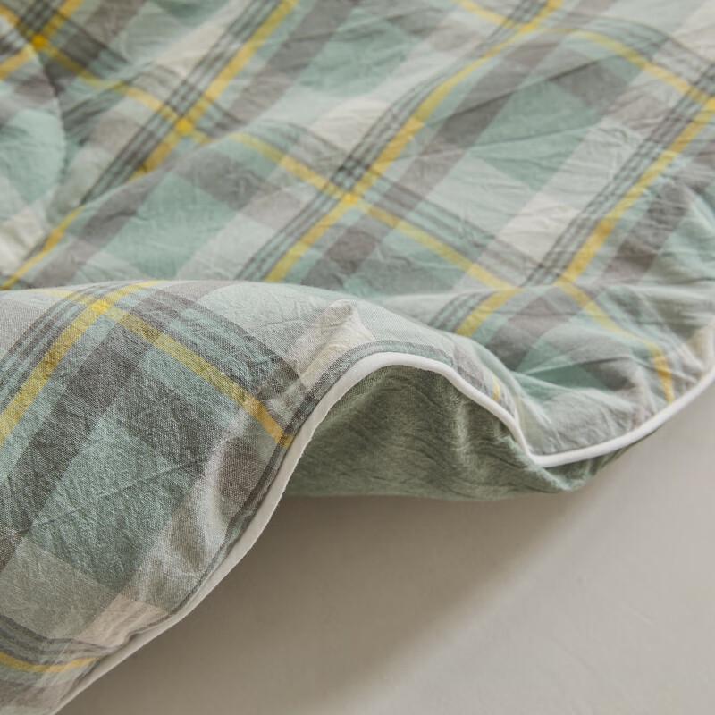 Manyaju Elegante Karomuster Gewaschene Baumwolle Winterdecke