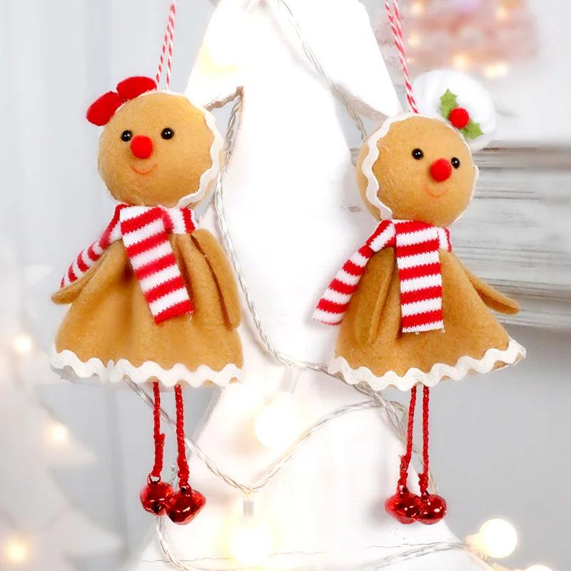Christmas Tree Decoration Cute Mushroom Wreath Gingerbread Man Christmas Tree Ornament Soft Touch Doll For Kids Christmas Gift