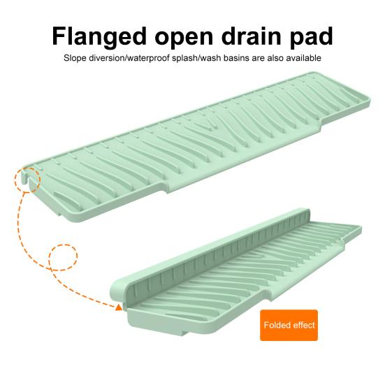 

Yousheng Faucet Sink Splash Guard Силиконовый сливной коврик для кухонной мойки Противоскользящая накладка для улавливания воды с полосатыми канавками серый