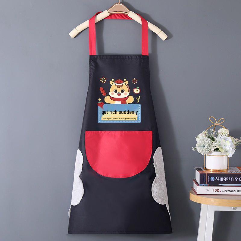 Women's Waterproof PVC Apron with Cooking Sleeves - Oil-Proof, Customizable, Half-Length Waist Design
