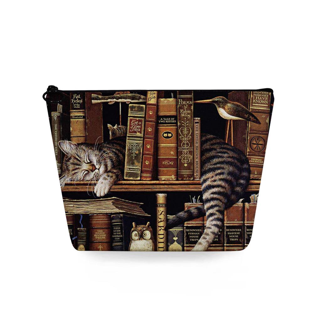 Dam Katt Tryck Sminkväska Toalettartiklar Organisera Reseförvaringsfodral 6784