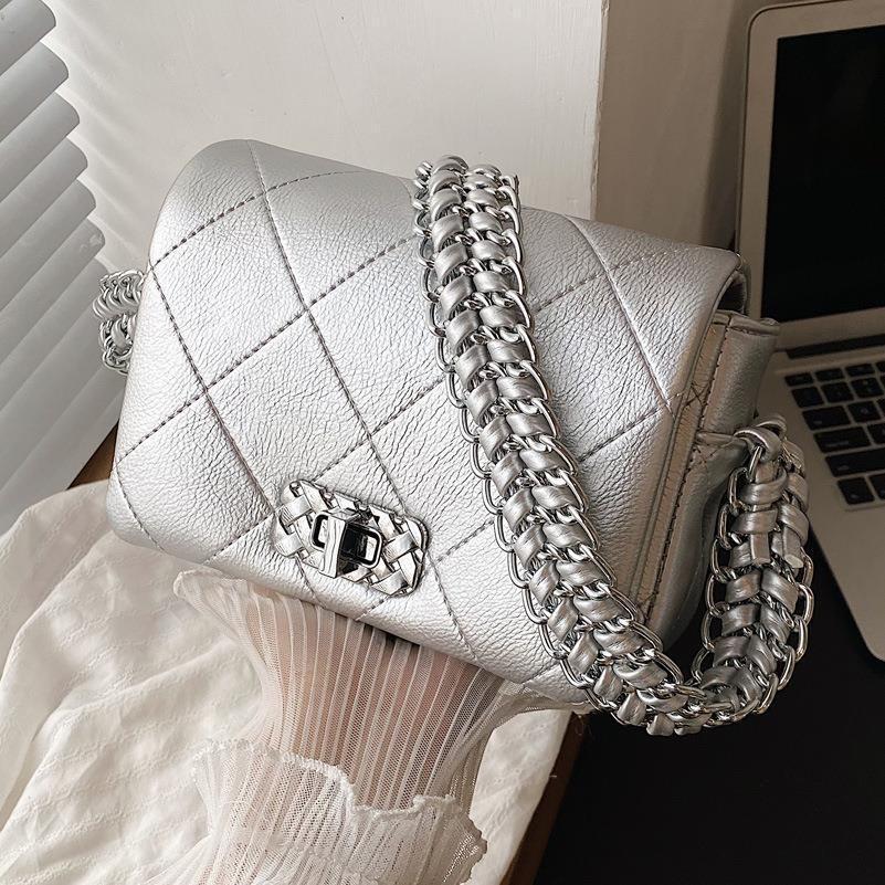 Mini Shoulder Bag 2023 New Small Square Bag With Chain Strap Summer Quilted Texture Urban Style Bag
