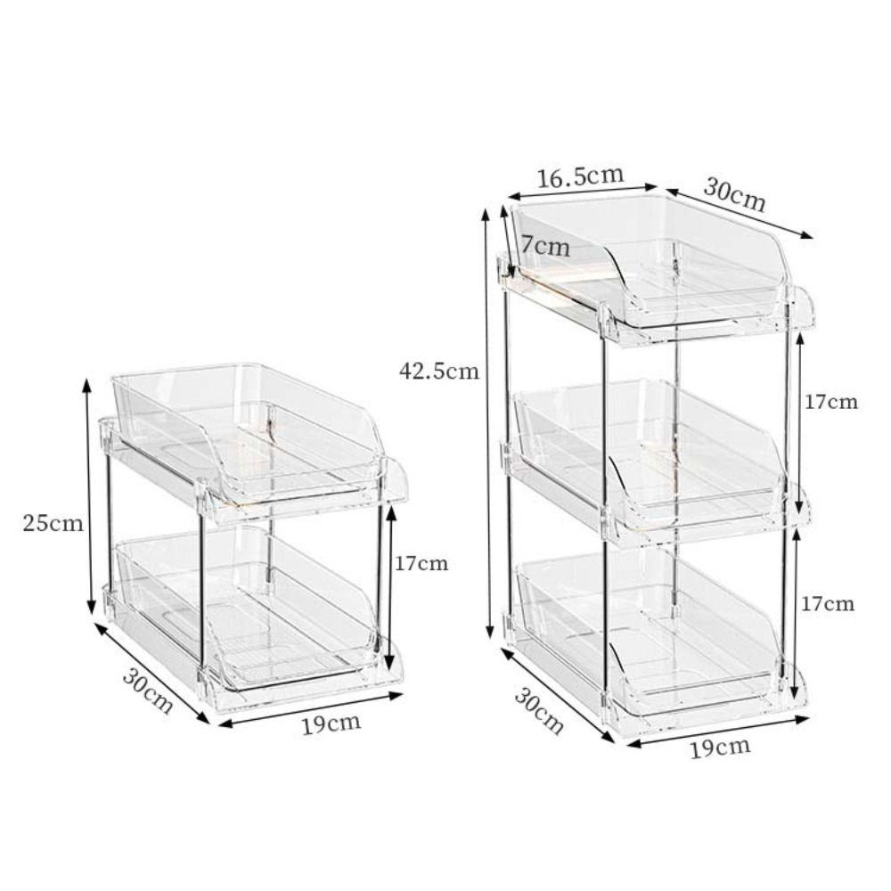 2/3 Layer Bathroom Organizer Clear Kitchen Storage Tray Multifunctional Cosmetic Storage Rack Home