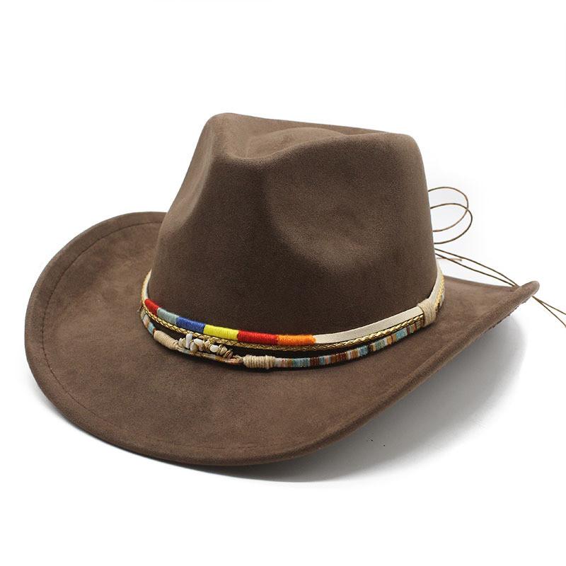 Ethnic Style Fedora Hat With Water Ripple Embellishments For Women Men And Performance Use