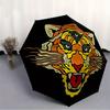 1pc Tiger Face Automatic Open/close Folding Umbrella, Compact Portable Travel Umbrella, Durable Construction Yy250809150