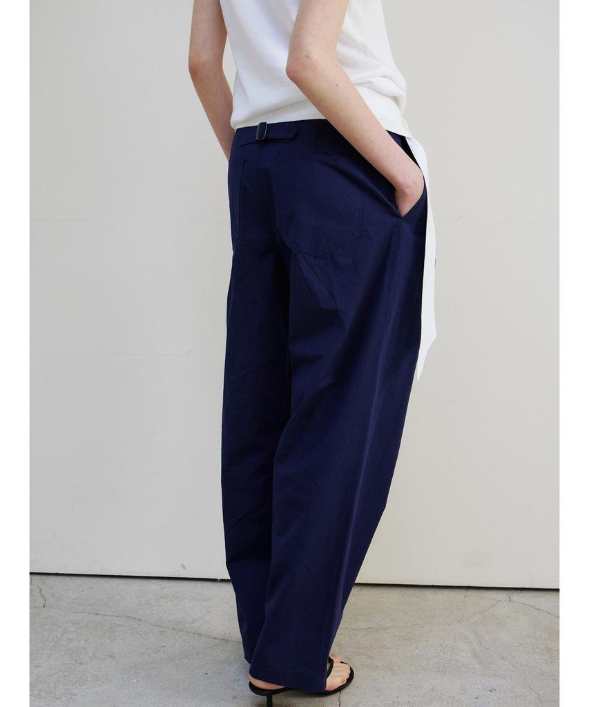 Ninnis Two-Tuck Curved Pants (Navy)