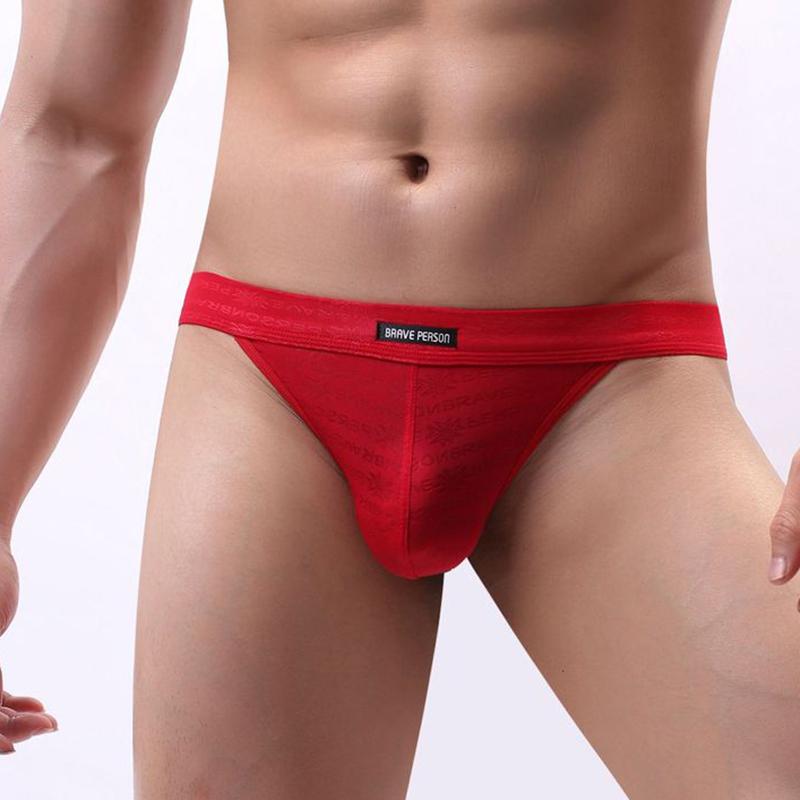 Men's Solid Color Breathable Thong Underwear Low Rise Comfortable T-Back Briefs Soft Briefs for Daily Wear