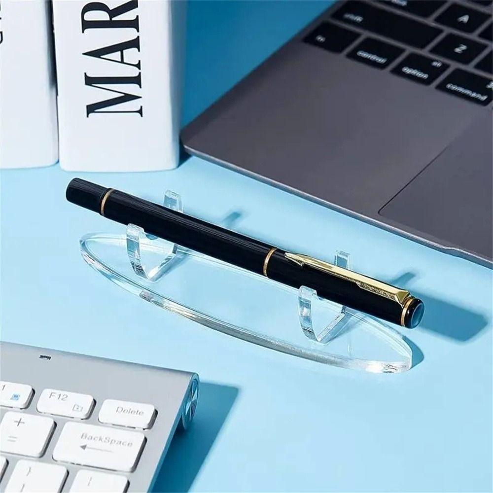 Desk Pencil Holder Pen Display Stand Transparent Fountain Pen Rack  Makeup Brush Rack