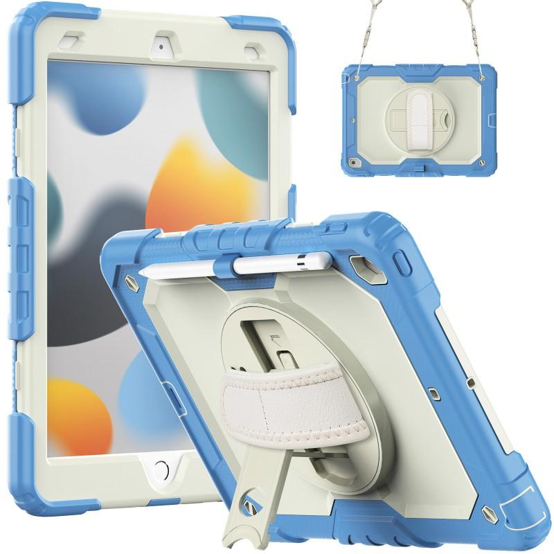 IPad 9th 10.2 Case 7/8th Gen Cover Camo SiliconePC Shockproof Sleeve With Wrist Strap