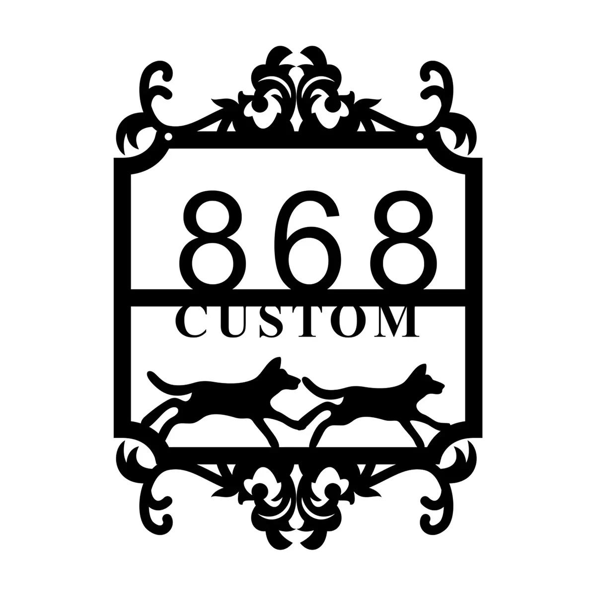 Custom Design Personalized Name Sign Decorative Floral Metal Wall Art Garden Gift