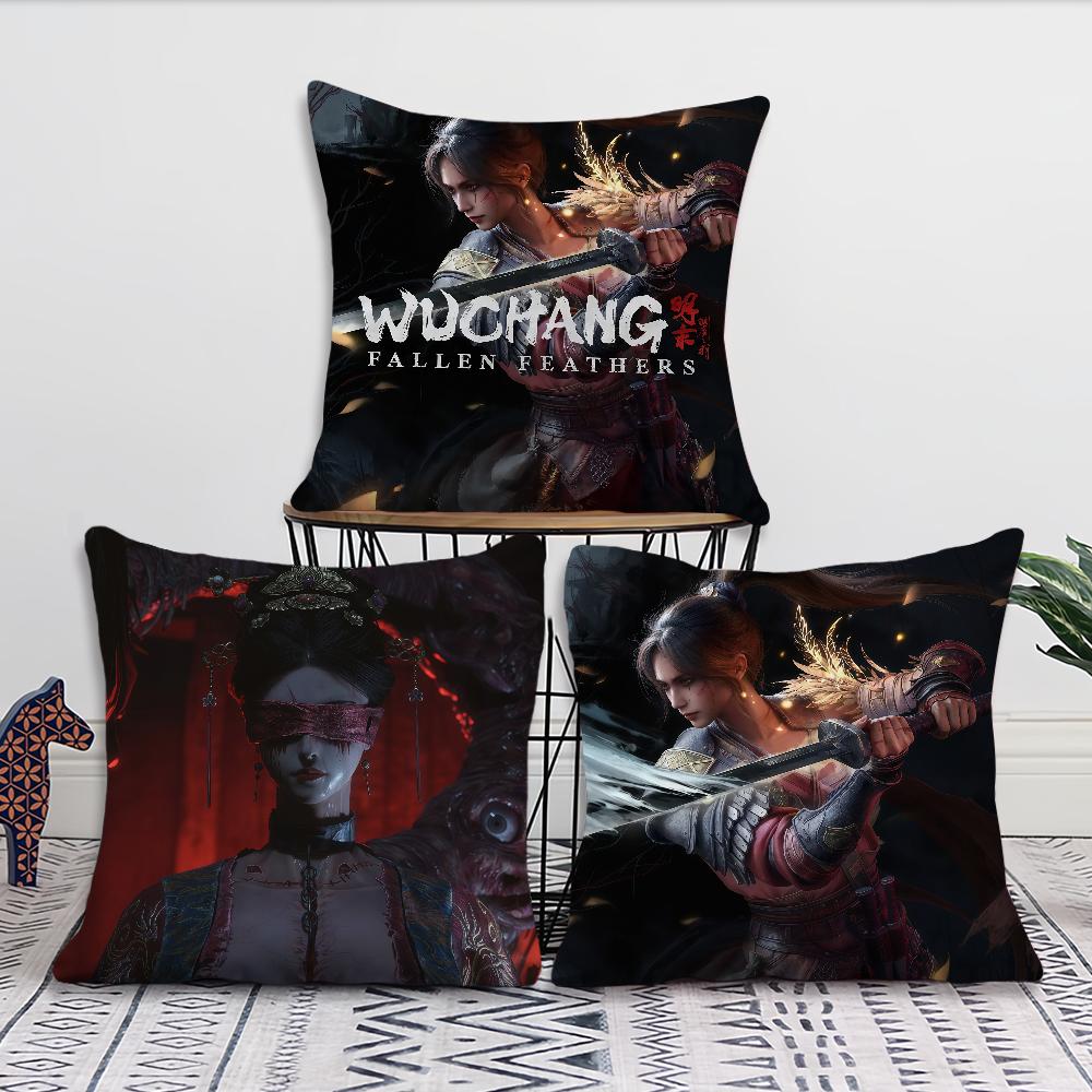 W-WUCHANG Fallen Feathers Cushion Cover For Pillow Sofa Printing Decoration Room Home Office Coffee Shop Car Nordic Simplicity
