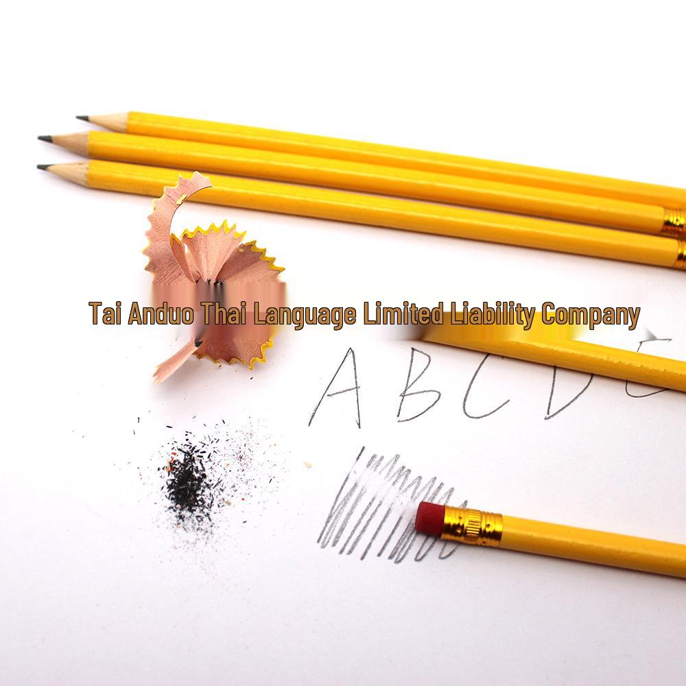 Student HB Wooden Pencils with Eraser Head and Graffiti Pen - Free Shipping