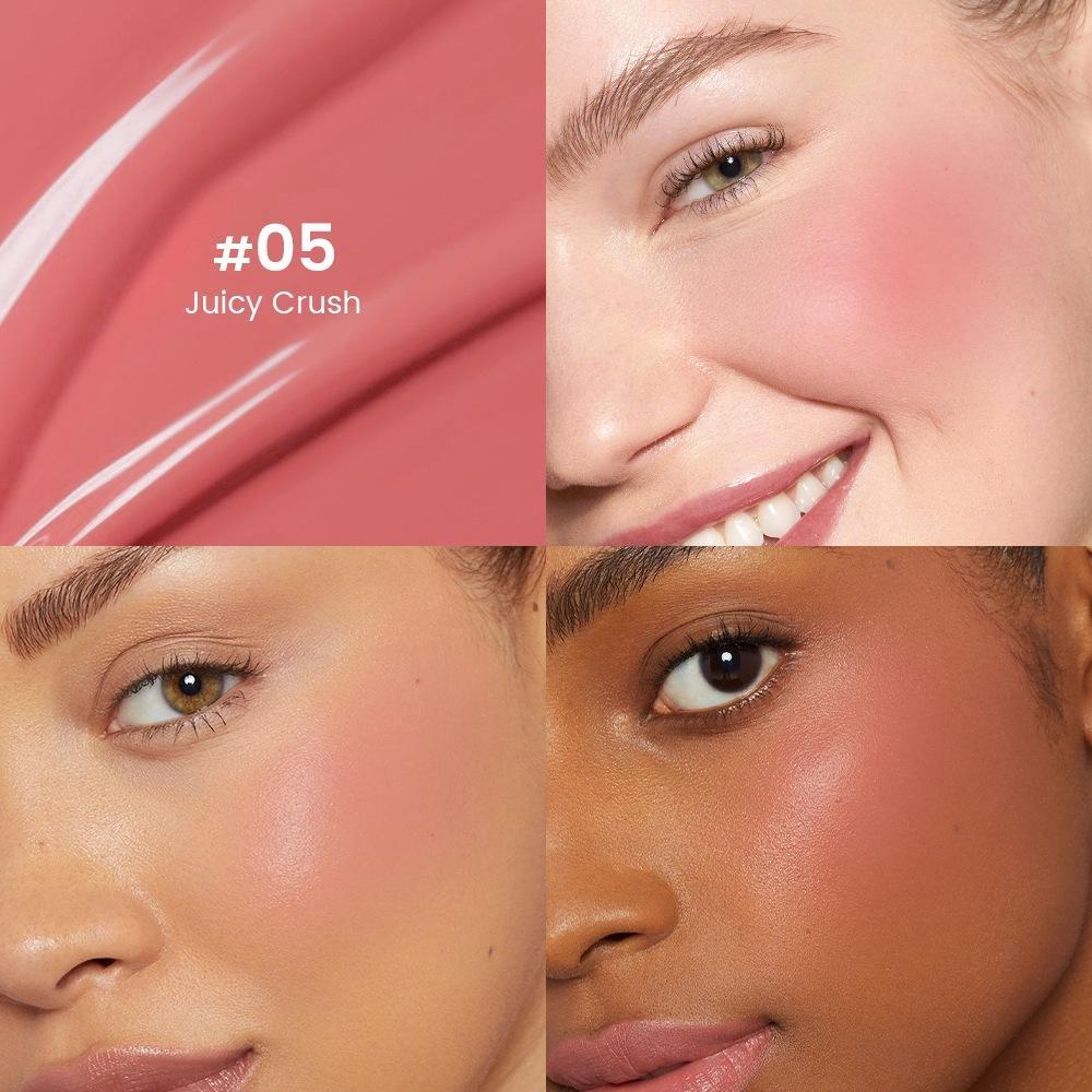 Pudaier 6 Colors Cushion Liquid Blush & Highlighter - Waterproof Long Lasting Cheek Makeup, Natural Glow Blush Palette for Face
