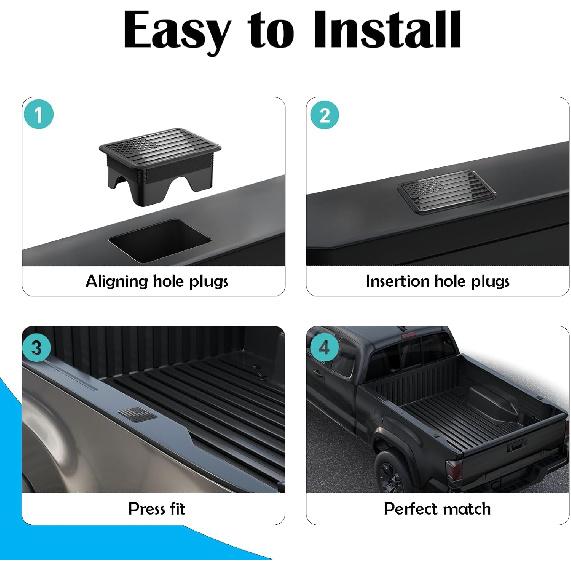 Ram 1500 American Flag Stake Pocket Covers, Rear Truck Bed Rail Stake Pocket Cover Compatible with      2024 2025 Dodge Ram 1500 2500 Accessories(Set