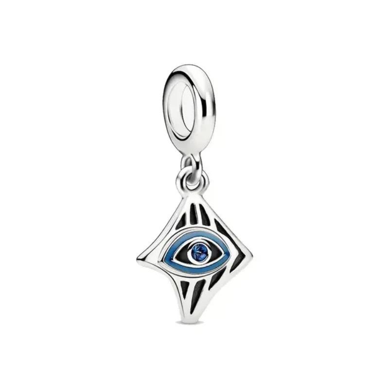 925 Silver Eye of Greece Devil Pendant Charm Bead for DIY Women Jewelry Bracelet Necklace