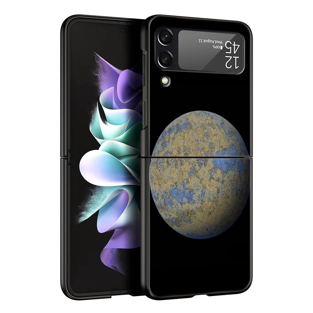 Husă pentru telefon Z Flip 4 pentru Samsung Galaxy Z Flip 3 5G ZFlip3 Flip3 zflip Flip4 Husă tare neagră pentru PC Estetică Space planet Shell