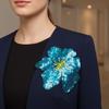Fashion Large Flower Sequined Embroidery Applique Shinning Clothing Decoration Sequins Flowers Parches Clothing Patch Clothes