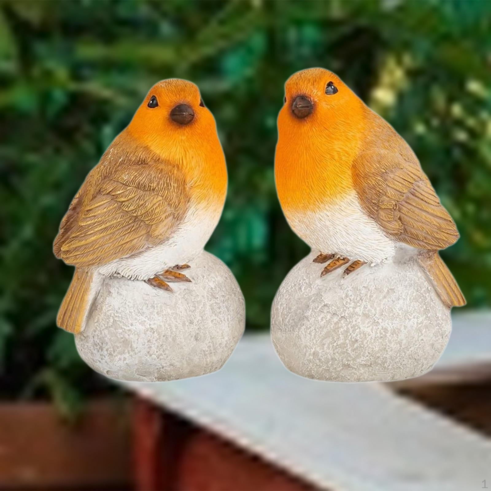 

2Pcs Resin Bird Figurine Outdoor Craft Decorative Art Collectible