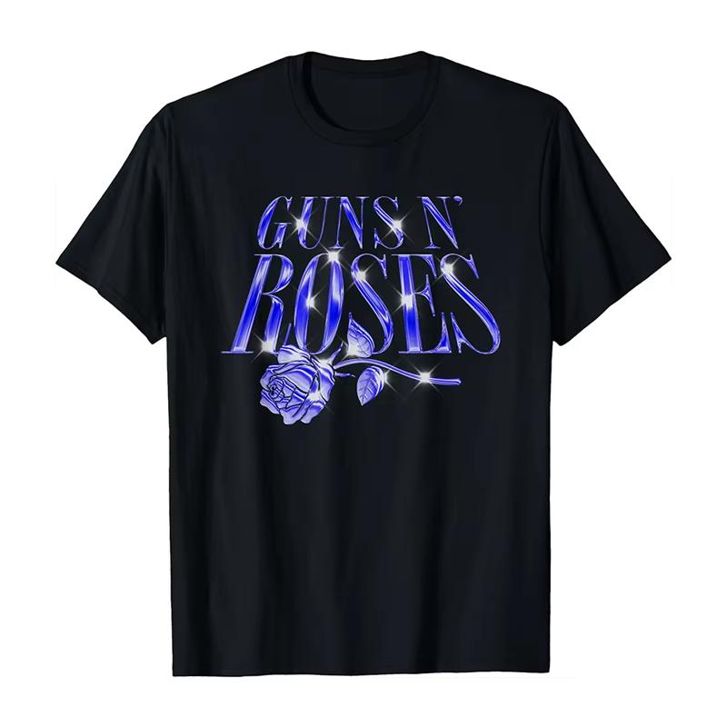 2025 Nowy Guns N 'Roses Rock Punk Amerykański Oversize High Street Męski i Damski Letni Bawełniany Amerykański Wygodny T-shirt
