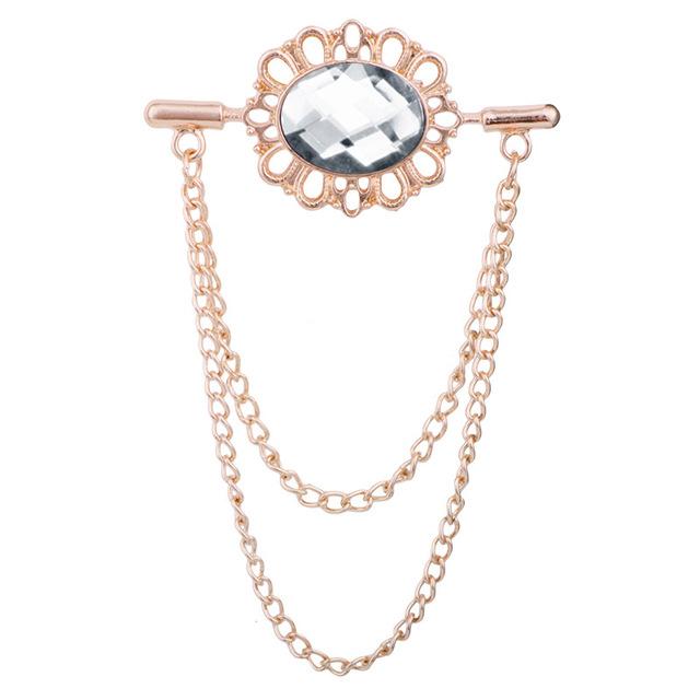 Latest Stylish Fashionable Metallic Crytal Tassel Pin Brooch Shirt Collar Pin Scarf Buckle Badge Corsage Brooches Women Men Jewelry AccessoriesFashion