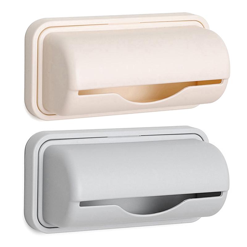 Storage Box Garbage Bag Dispenser For Kitchen Bathroom Wall Mounted Grocery Bag Holder Kitchen Plastic Bags Container