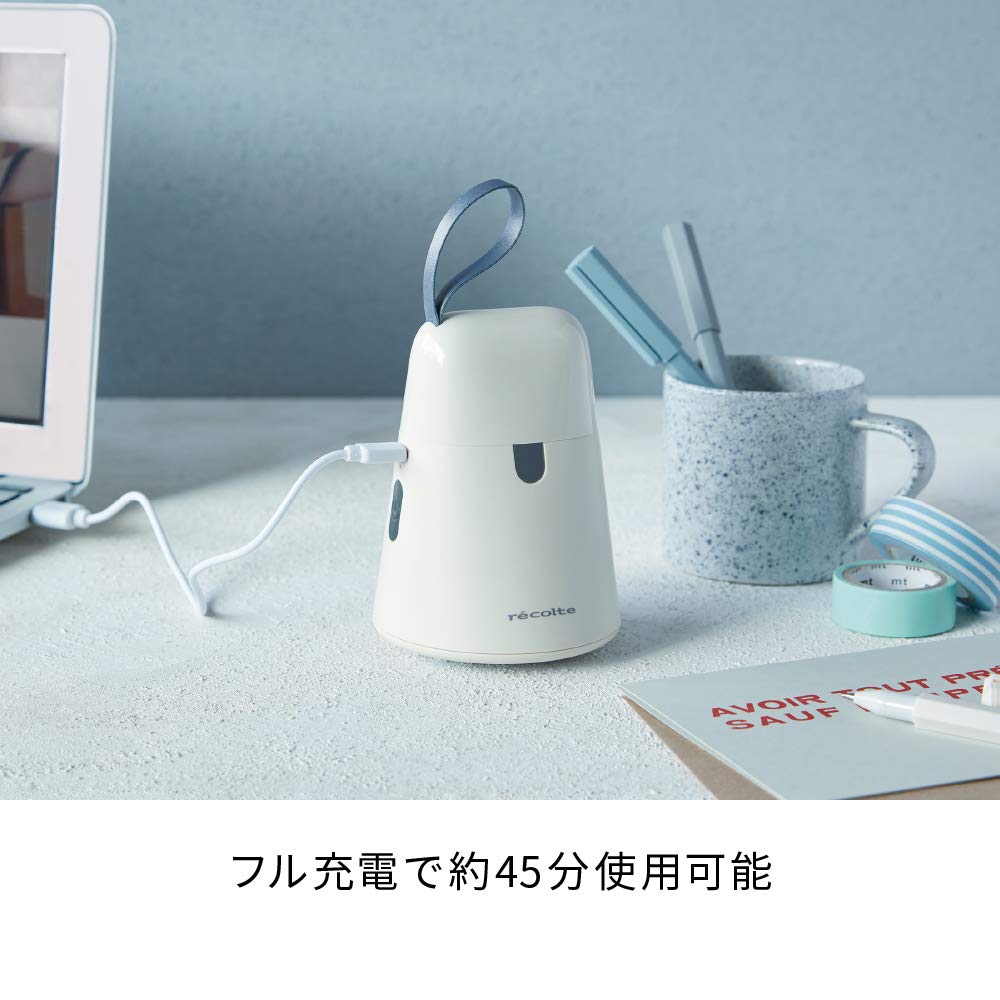 recolte Kedamatori Lint Remover, Lightweight, USB Rechargeable, Compact, Suitable for Clothes, Pale Blue, RKR-1(BL)
