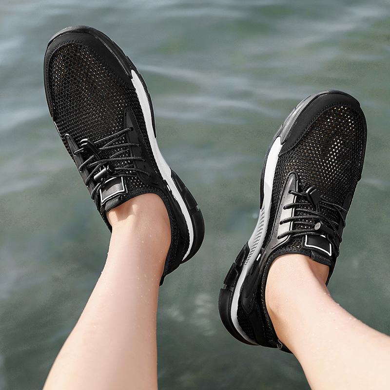 Fashion High Quality Mens Comfort Casual Breathable Shoes Outdoor AntiskidSoft Bottom Sneakers Designer Hollow Out Walking Driving Shoes