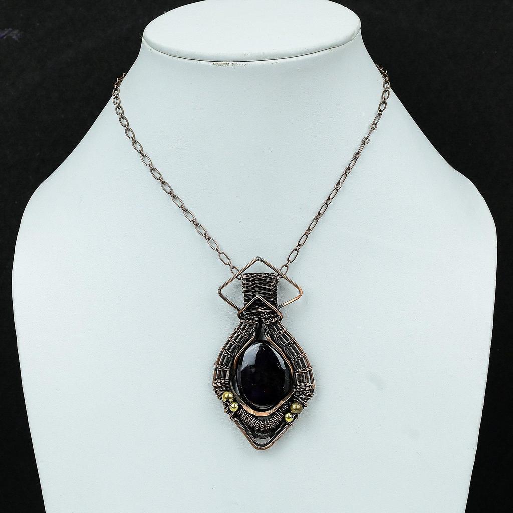 Sugilite Pendant Copper Wire Wrapped Pendant Handmade Jewelry Beautiful Gemstone Pendant Sugilite Jewelry For Gift Copper Wire Wrap Jewelry