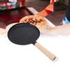 Pancake Griddle Anti Stick Coated Aluminum Alloy Flat Skillet with Wood Handle for Tortilla Roti Indian Pancake
