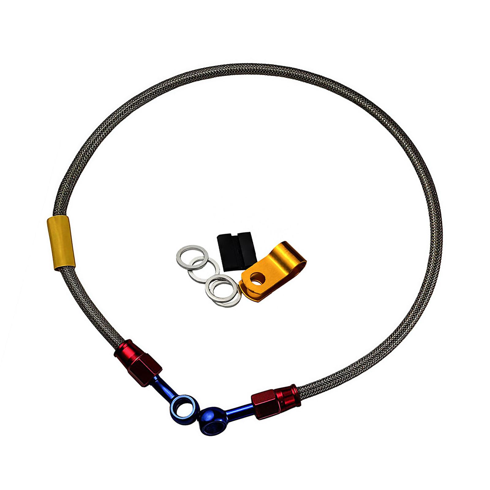 

Motorbike Disc Brake Hose Assembly Steel Braided Rubber Cover Enhanced Durability Universal Compatibility Braking System 1