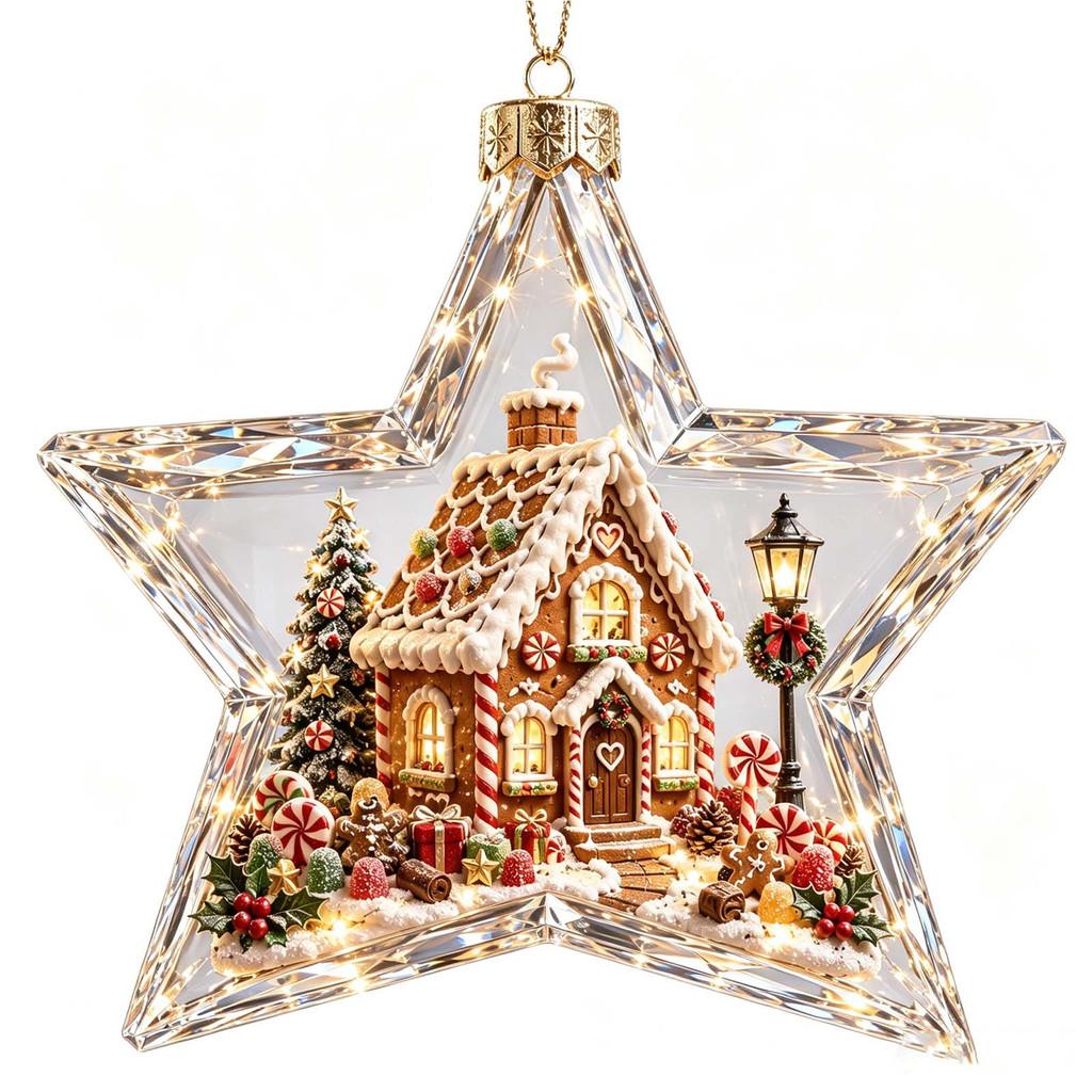 Christmas Acrylic Transparent Crystal Ball Decor With Glowing 3d Effect For Home Decorations