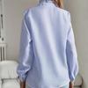 Women's White Long Shirt with Lace Collar Button Down Blouse for Office Ladies Autumn Winter Striped Tops
