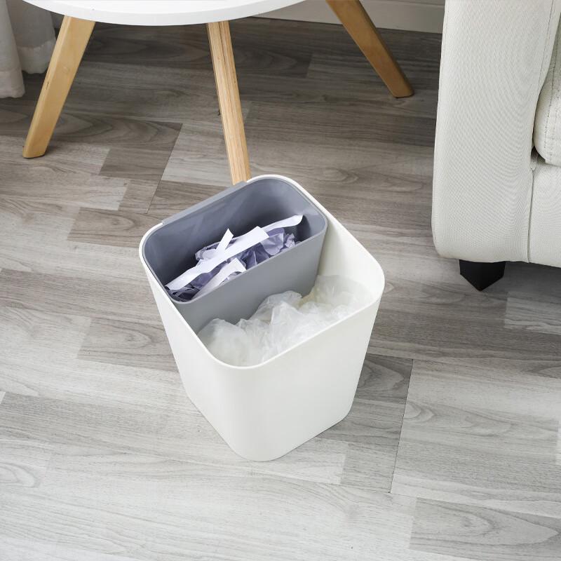 HUIHUADU Thickened Plastic Dual Compartment Waste Separation Bin