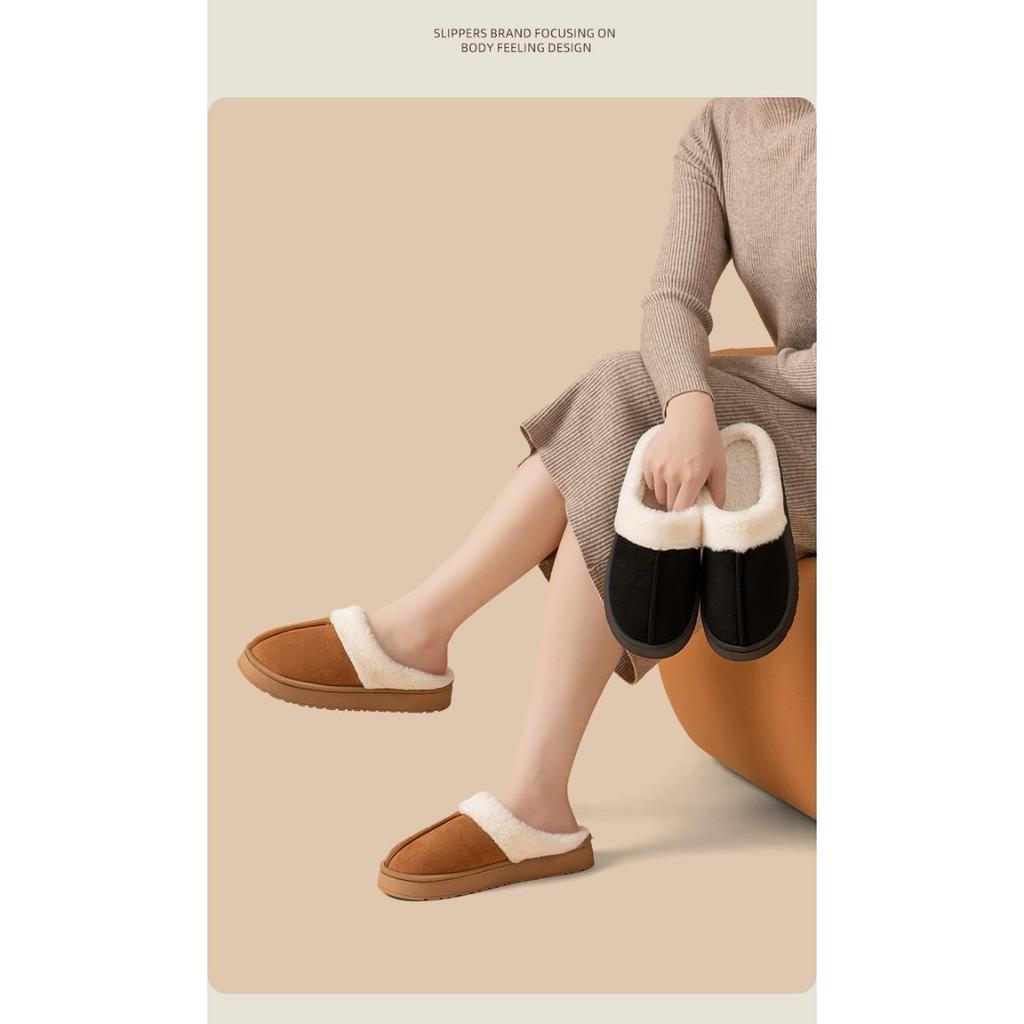 Same Color Couple's Home Shoes for Men and Women, Gentle Companionship for Winter Home, Soft Plush Upper, and Comfortable Memory Sponge