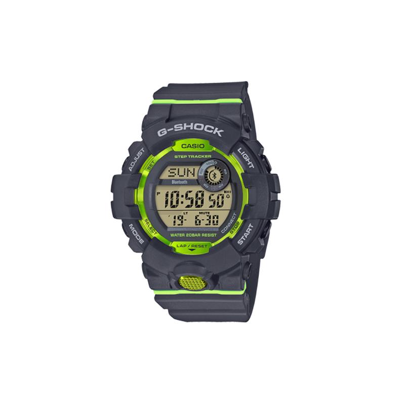

Casio G-SQUAD Series Find Mobile Phone Bluetooth Smart Step Tracking LED Light LCD Quartz Movement Resin Strap Japanese and Korean Watch GBD-800-8PR сірий колір