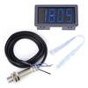 Blue 4 Digit LED Motor Tachometer RPM Speed Gauge Meter   NPN Hall Proximity Switch Sensor