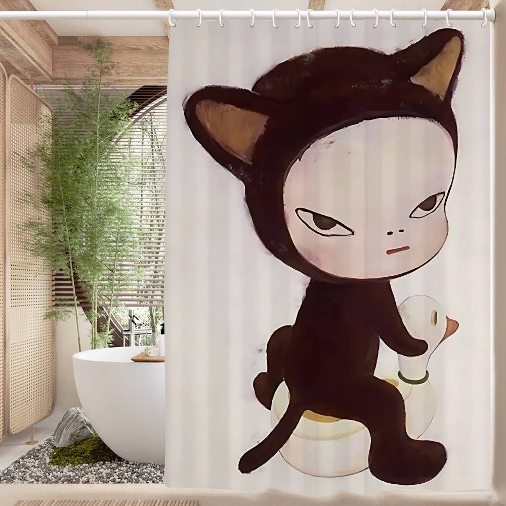 Yoshitomo Nara 1pc Shower Curtain Polyester Waterproof Shower Curtain Bathroom Partition Curtain Decoration Accessories