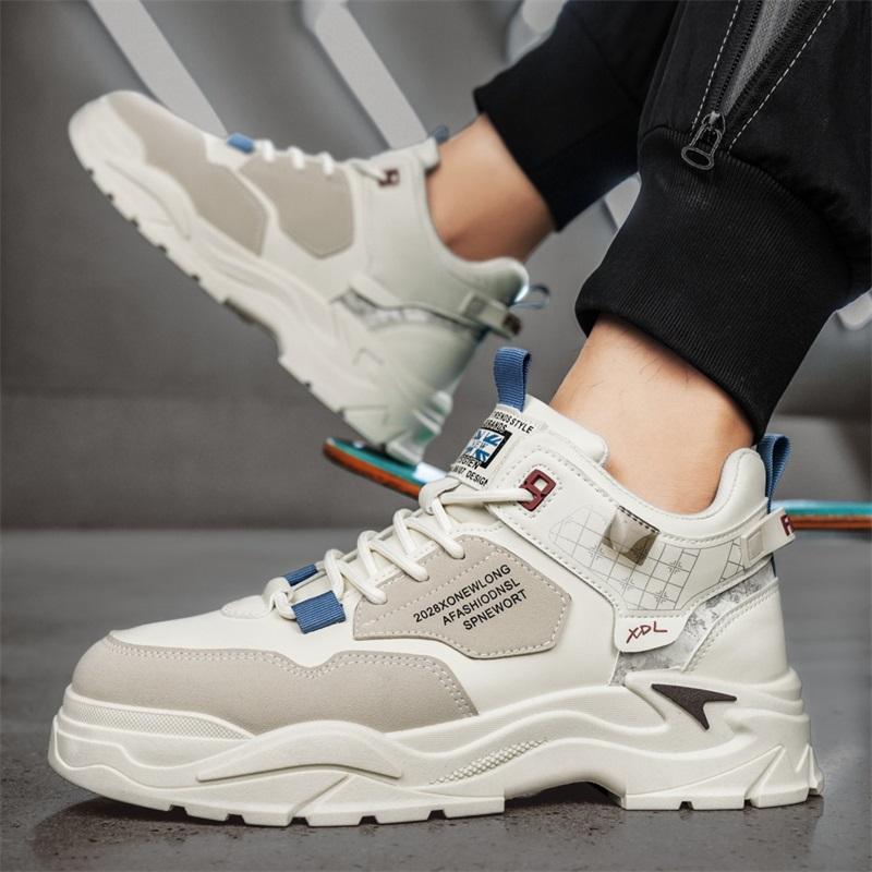 Men's high-top casual shoes four seasons soft-sole outdoor walking shoes fashion Joker tide sports shoes labor insurance shoes