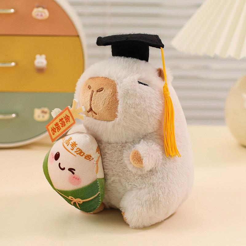 Cute Cute Doctor Hat Capybara Doll Plush Toy Donut Kapibara Doll Keychain Rag Doll
